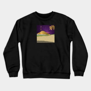 Japanese Gold landscape with mountain Crewneck Sweatshirt